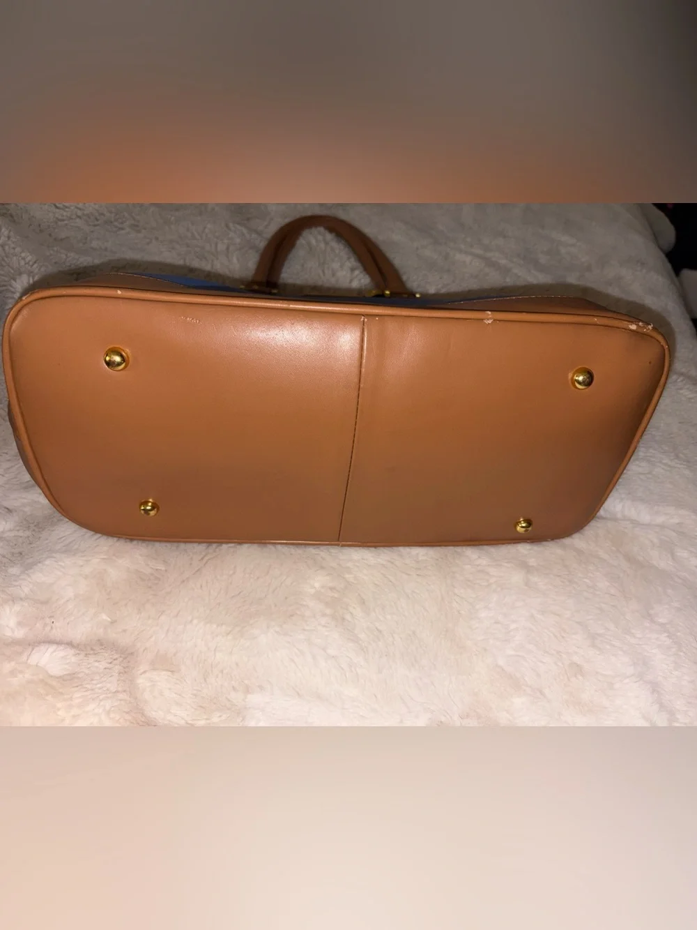 Joy & Iman Blue and Brown Dome Satchel